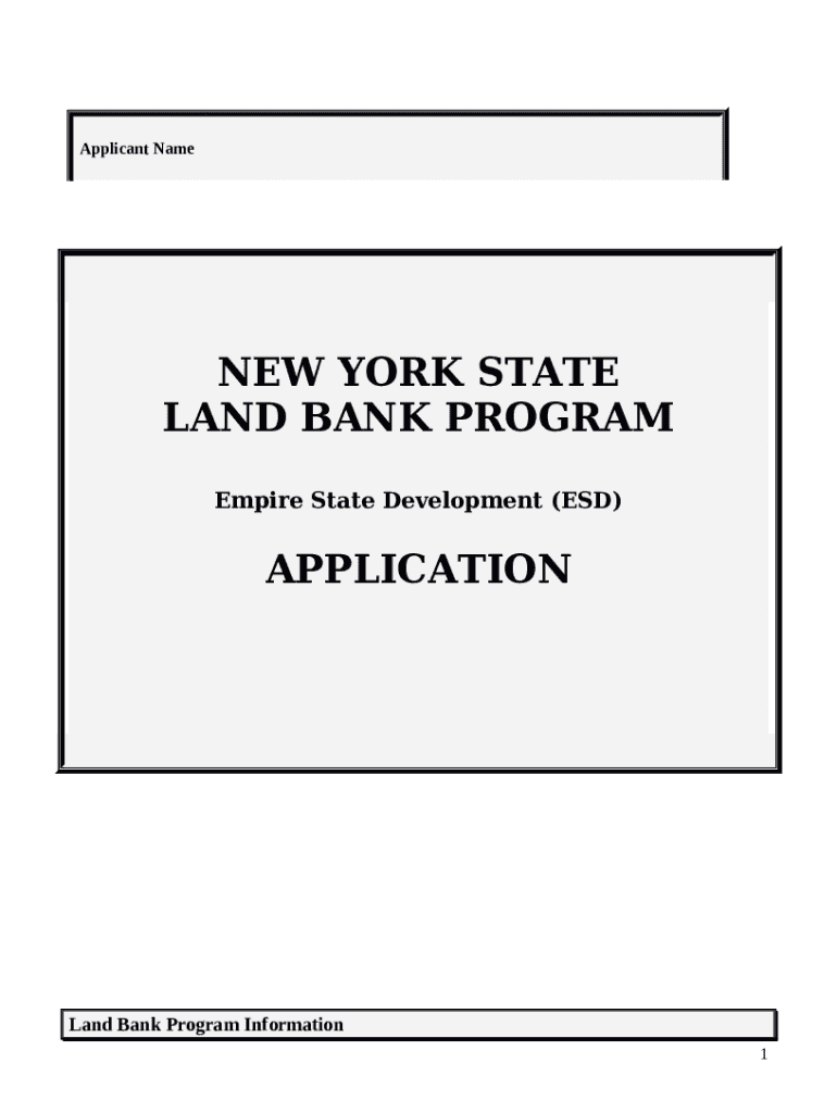 New York State Land Bank Program esd ny Doc Template pdfFiller