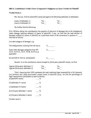 Comparative Negligence Verdict Form