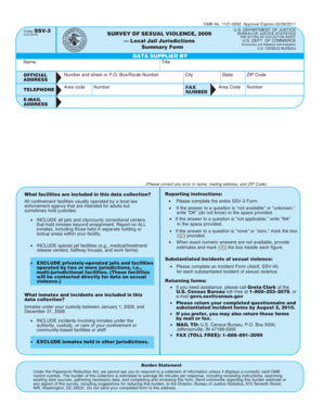Survey of Sexual Violence Form SSV-3