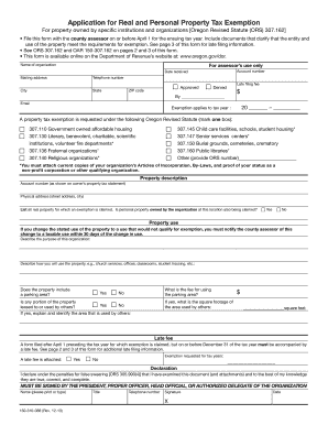 Oregon Property Tax Exemption Application