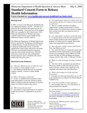 Minnesota Health Information Release Consent Form