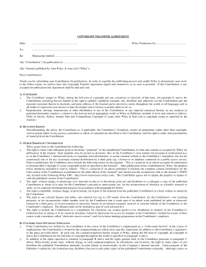 Copyright Transfer Agreement