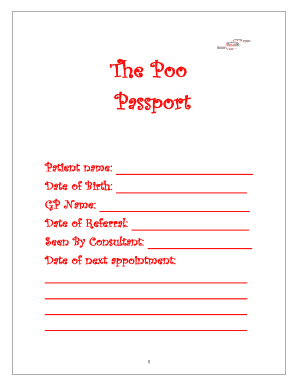 Poo Passport Constipation Treatment Form
