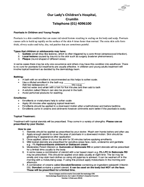 Psoriasis Treatment Plan for Children