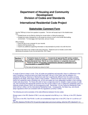 Stakeholder Comment Form