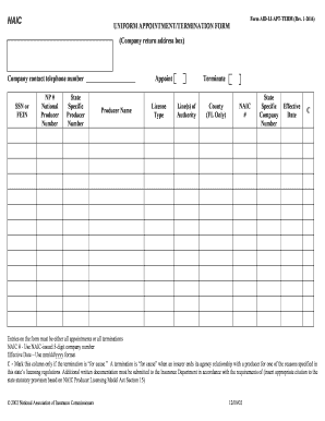 Arkansas Insurance Producer Appointment Termination Form