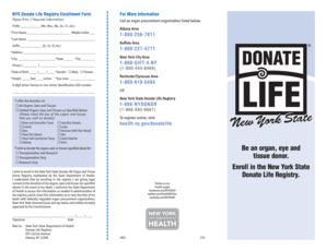 New York State Donate Life Registry Enrollment Form