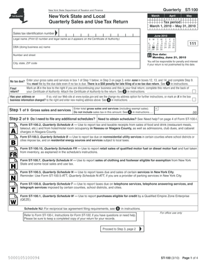 New York State Quarterly Sales and Use Tax Return