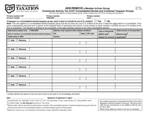 Ohio Commercial Activity Tax Group Member Form