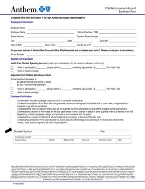 FSA Reimbursement Account Enrollment Form