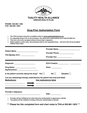 Drug Prior Authorization Form