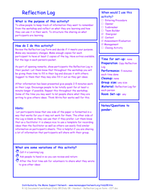Reflection Log Form