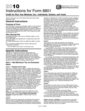 Instructions for Form 8801
