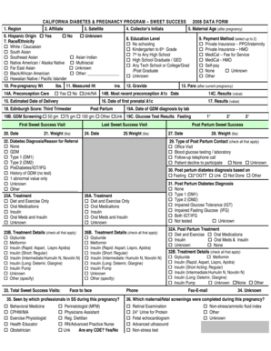 California Diabetes & Pregnancy Program Data Form