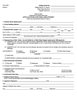 Idaho Drilling Permit Application