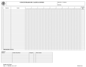 Concentrado de Calificaciones