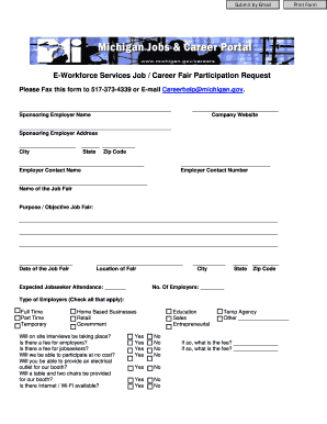 Job Fair Participation Request Form