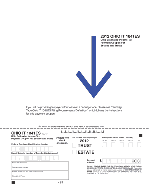 Ohio IT 1041ES Estimated Income Tax Payment Coupon