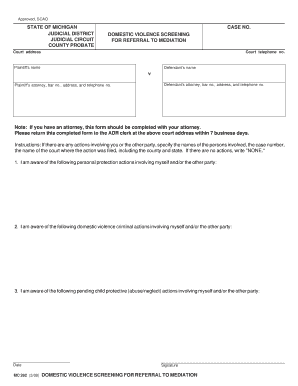 Domestic Violence Screening Form