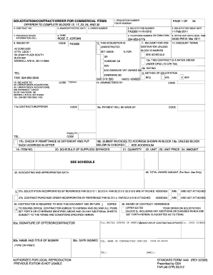 Solicitation/Contract/Order for Commercial Items