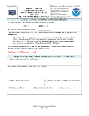 SHARC Application for Tribal Member