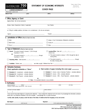 California Form 700 Statement of Economic Interests
