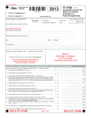 Ohio Composite Income Tax Form IT 4708