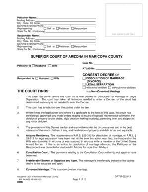 Arizona Divorce Consent Decree