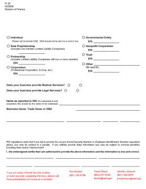 FI 25 Vendor Number Application