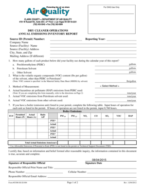 Housekeeping inventory list template - Dry Cleaner Annual Emissions Inventory Form - clarkcountynv