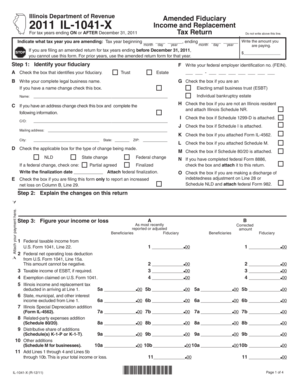 Illinois Amended Fiduciary Income Tax Return
