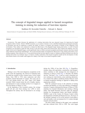 THE CONCEPT OF DEGRADED IMAGES APPLIED TO HAZARD RECOGNITION TRAINING IN MINING FOR REDUCTION OF LOST-TIME INJURIES - cdc