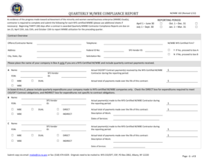 Quarterly MWBE Compliance Report