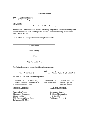Florida Partnership Conversion Form