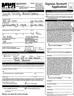 MWI Veterinary Supply Credit Application