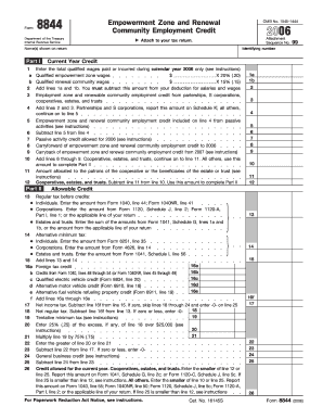 Form 8844 Empowerment Zone and Renewal Community Employment Credit