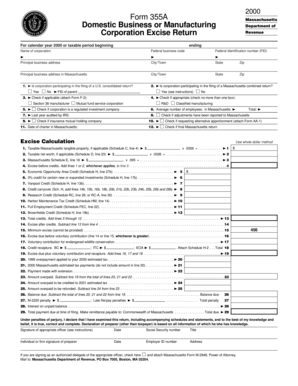 Massachusetts Form 355A