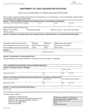 California Lead Hazard Abatement Notification