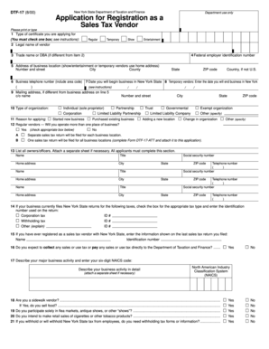 New York Sales Tax Vendor Registration Form