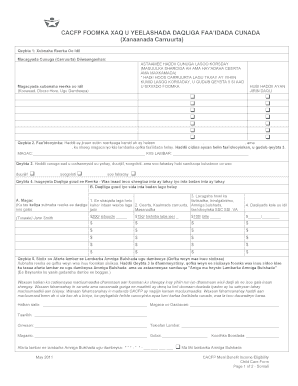 Child and Adult Care Food Program Income Eligibility Form