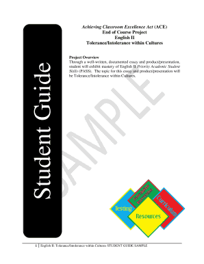 Achieving Classroom Excellence Act (ACE) End of Course Project