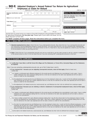 Form 943-X: Adjusted Employer’s Annual Federal Tax Return for Agricultural Employees