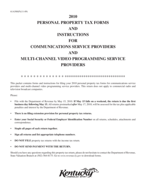 Kentucky Personal Property Tax Form 61A500