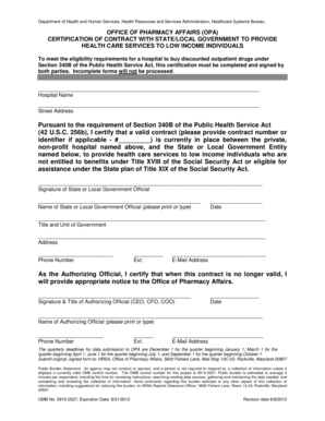 340B Drug Pricing Program Certification