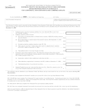 New Hampshire Business Profits Tax Reconciliation Form
