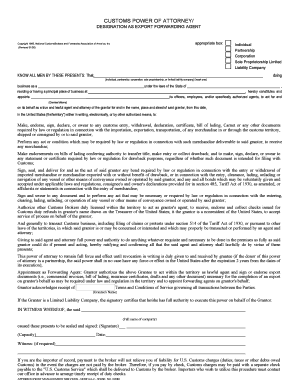 Customs Power of Attorney