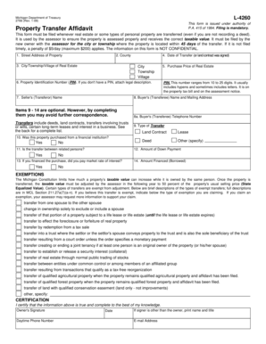 Michigan Property Transfer Affidavit