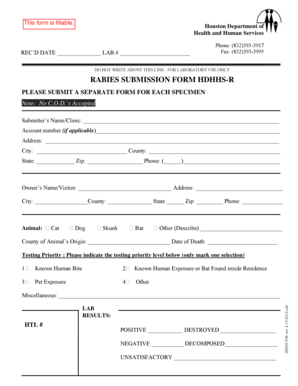 Rabies Submission Form