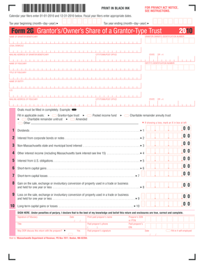 Form 2G Grantor's/Owner's Share of a Grantor-Type Trust 2010