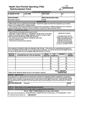 Health Care Flexible Spending Reimbursement Form